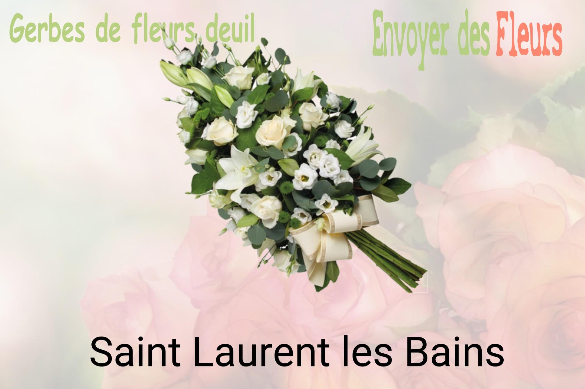 Gerbe de fleurs de deuil livrée à Saint-Laurent-les-Bains